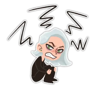 🤬 화난, 좌절한, 불안한, 만화, 감정, 스트레스 telegram sticker