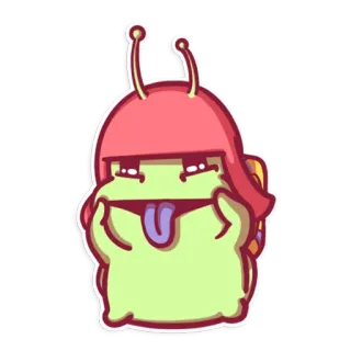 😝 ốc sên, dễ thương, hoạt hình, hài hước, lưỡi, tinh nghịch whatsapp sticker