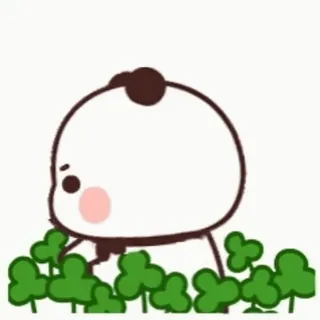 😇 Klee, Glück, Niedlich, Cartoon, Pflanze whatsapp sticker