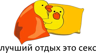 ❤ duck, blanket, cute, animals, yellow, orange telegram sticker