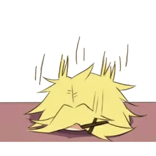 😑 Dibujo animado, Anime, Pelo rubio, Divertido, Abajo telegram sticker