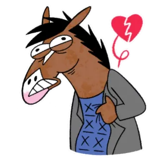 💔 Bojack Horseman bojack, kuda, patah hati, kartun whatsapp sticker