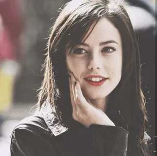 🦋 portrait, woman, actress, brunette, smiling, person telegram sticker