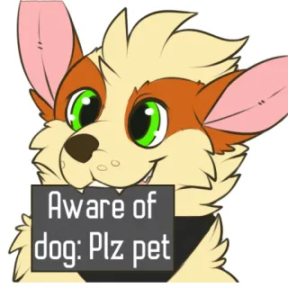 😭 Aware of dog: Plz pet 개, 애완동물, 동물, 털 telegram sticker
