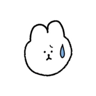 😓 coelho, desenho animado, fofo, triste, preocupado, animal telegram sticker