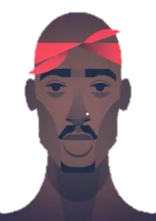☠ Tupac Shakur 2Pac, raper, muzyka, portret, zdjęcie portretowe telegram sticker