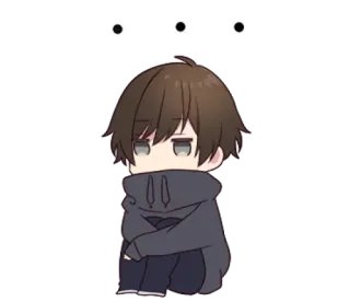 😐 anime, mangá, triste, solitário, menino, emo telegram sticker