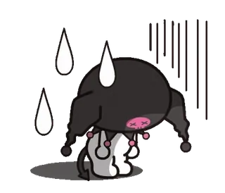 ⭐ Kuromi 动漫, 悲伤, 可爱, 哭泣, 卡通, 角色 telegram sticker
