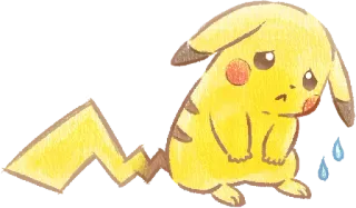 😢 Pikachu pokemon, triste, llorando, pikachu whatsapp sticker