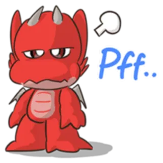 😐 Pff.. dragão, desenho animado, vermelho, fofo, animado, fantasia telegram sticker