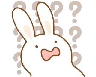 😟 кролик, мультик, милый, животное, стикер telegram sticker