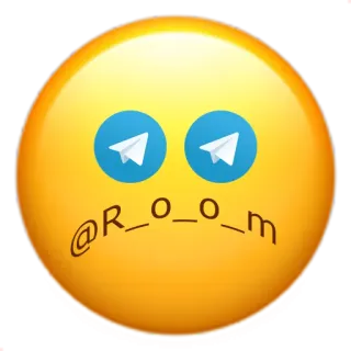 🌐 @R_o_o_m telegram, social media, communication, emoji, yellow, chat whatsapp sticker