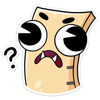 🤨 Kartun, Stiker, Pertanyaan, Ekspresi, Bingung, Mata melotot, Ilustrasi whatsapp sticker