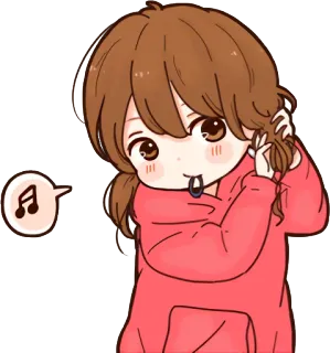 💁‍♀️ Dessin animé, Anime, Fille, Musique, Sticker, Mignon telegram sticker