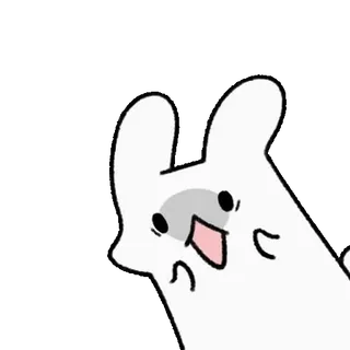 💘 Dibujo animado, Conejo, Lindo, Divertido, Animal, Pegatina telegram sticker