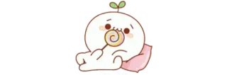 😋 carino, cartone animato, lecca lecca, pianta, kawaii telegram sticker