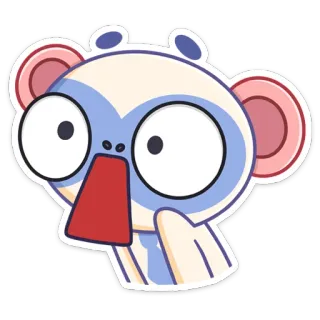 😔 macaco, desenho animado, animal, adesivo, fofo, engraçado telegram sticker