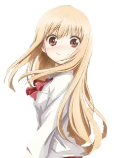 😊 anime, girl, cute, school uniform, blonde hair, cartoon telegram sticker