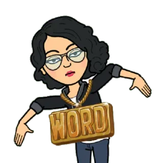😎 WORD palabra, bling, dibujos animados, gafas, Bitmoji, animado telegram sticker