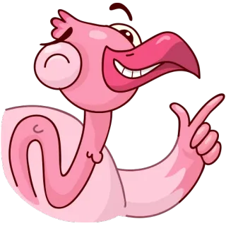 😉 flamingo, pássaro, desenho animado, rosa, animal, fofo, adesivo telegram sticker