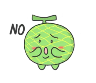 🍈 melone, niedlich, frucht, kawaii, cartoon telegram sticker