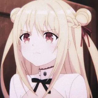 🧚‍♀ Anime, Mädchen, süß, ernst, Manga, blond, Charakter whatsapp sticker