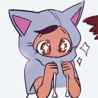 ☁️ cartoni animati, anime, felpa gatto, carino, personaggio telegram sticker