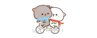 🚲 귀여운, 고양이, 만화, 친구, 카와이, 우정 telegram sticker