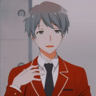 😃 Anime, Maschio, Personaggio, Uniforme rossa telegram sticker