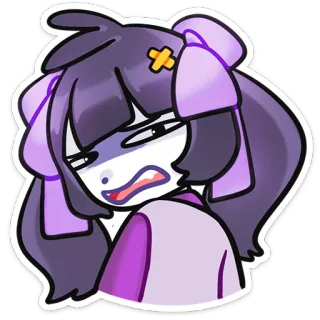 🌟 อนิเมะ, ผู้หญิง, การ์ตูน, ตัวละคร, เศร้า, โกรธ, อารมณ์ telegram sticker