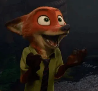 📍 Nick Wilde Zootopia fuchs, zootopia, animiert, disney, comic, figur telegram sticker