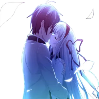 ❤ Anime, Couple, Baiser, Romance, Amour, Ensemble, Affection telegram sticker