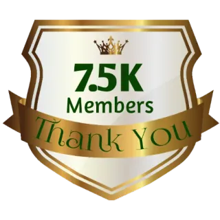 ⚜ 7.5K Members Thank You obrigado, membros, celebração, comunidade telegram sticker