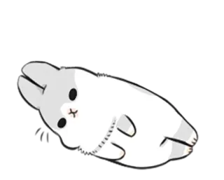 😊 conejo, animal, lindo, pegatina, dibujos animados, tumbado, blanco telegram sticker