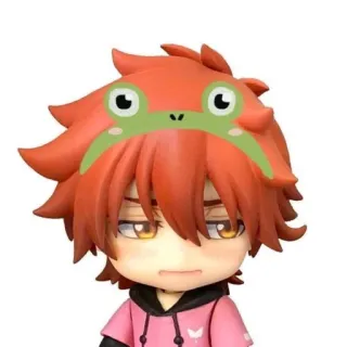 😳 Anime, Figura, Chibi, Cabelo Ruivo, Sapo, Kawaii, Mangá whatsapp sticker