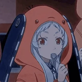 🩸 anime, girl, lollipop, hoodie, cartoon telegram sticker