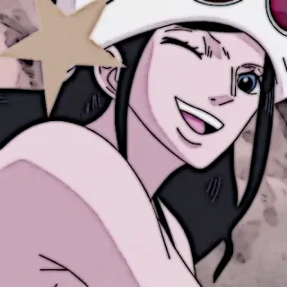 📜 Nico Robin One Piece 动漫, 海贼王, 妮可·罗宾, 眨眼, 卡通, 漫画 telegram sticker