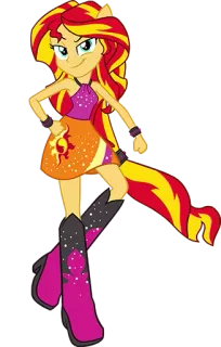 😏 Sunset Shimmer My Little Pony: Equestria Girls 漫画, ポニー, 乗馬, サンセットシマー, エクエストリア・ガールズ whatsapp sticker