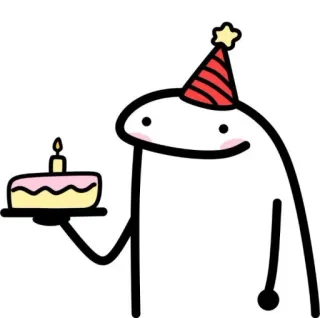 🎂 Geburtstag, Kuchen, Feier, Party, Cartoon, Hut telegram sticker
