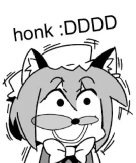 😼 honk :DDDD bocina, zorro, meme, gracioso, dibujo animado, animal whatsapp sticker