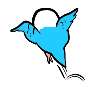 💦 burung, biru, terbang, kartun, hewan, langit, sederhana telegram sticker