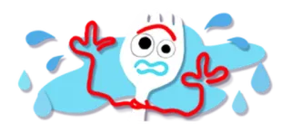 😞 Forky Toy Story 叉奇, 玩具总动员, 卡通, 角色, 动画 whatsapp sticker