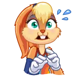 😨 Lola Bunny Space Jam โลล่า บันนี่, การ์ตูน, กระต่าย, สับสน, คำถาม, น่ารัก telegram sticker