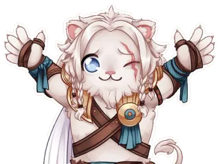 🙌 leão, anime, fofo, kawaii, mascote telegram sticker