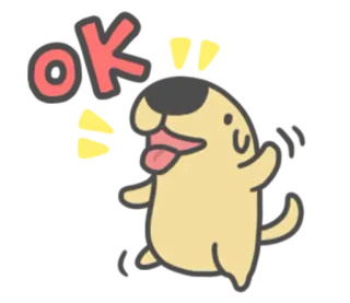 👌 ok chien, ok, dessin animé, approbation, mignon whatsapp sticker