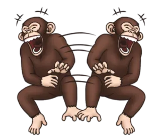 🤣 macaco, rindo, animal, desenho animado telegram sticker