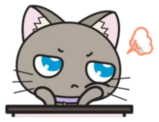 😤 cat, angry, cartoon, cute, anime, manga whatsapp sticker
