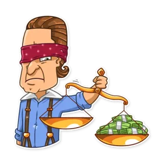⚖ justiça, cego, balança, dinheiro, corrupção, crime, igualdade telegram sticker