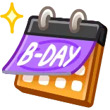 π B-DAY verjaardag, kalender, feest, evenement, datum telegram sticker