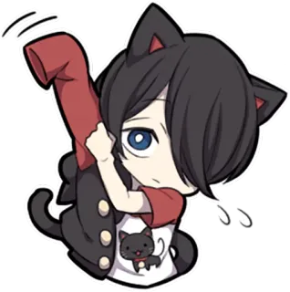 👕 고양이, 애니메이션, 귀여운, 치비, 스티커, 만화 telegram sticker
